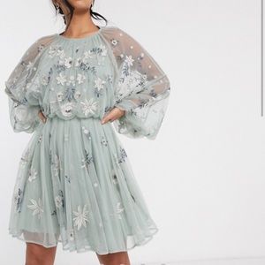 ASOS Beaded Open Back Mini Dress